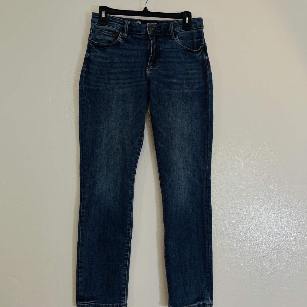 KUT From The Kloth Reese Jeans Womens 4L Blue Straight Mid Rise Stretch Denim‎